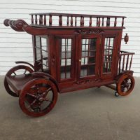 Mid Century 51″ Wine Bar Serving Cart