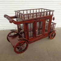 Mid Century 51″ Wine Bar Serving Cart