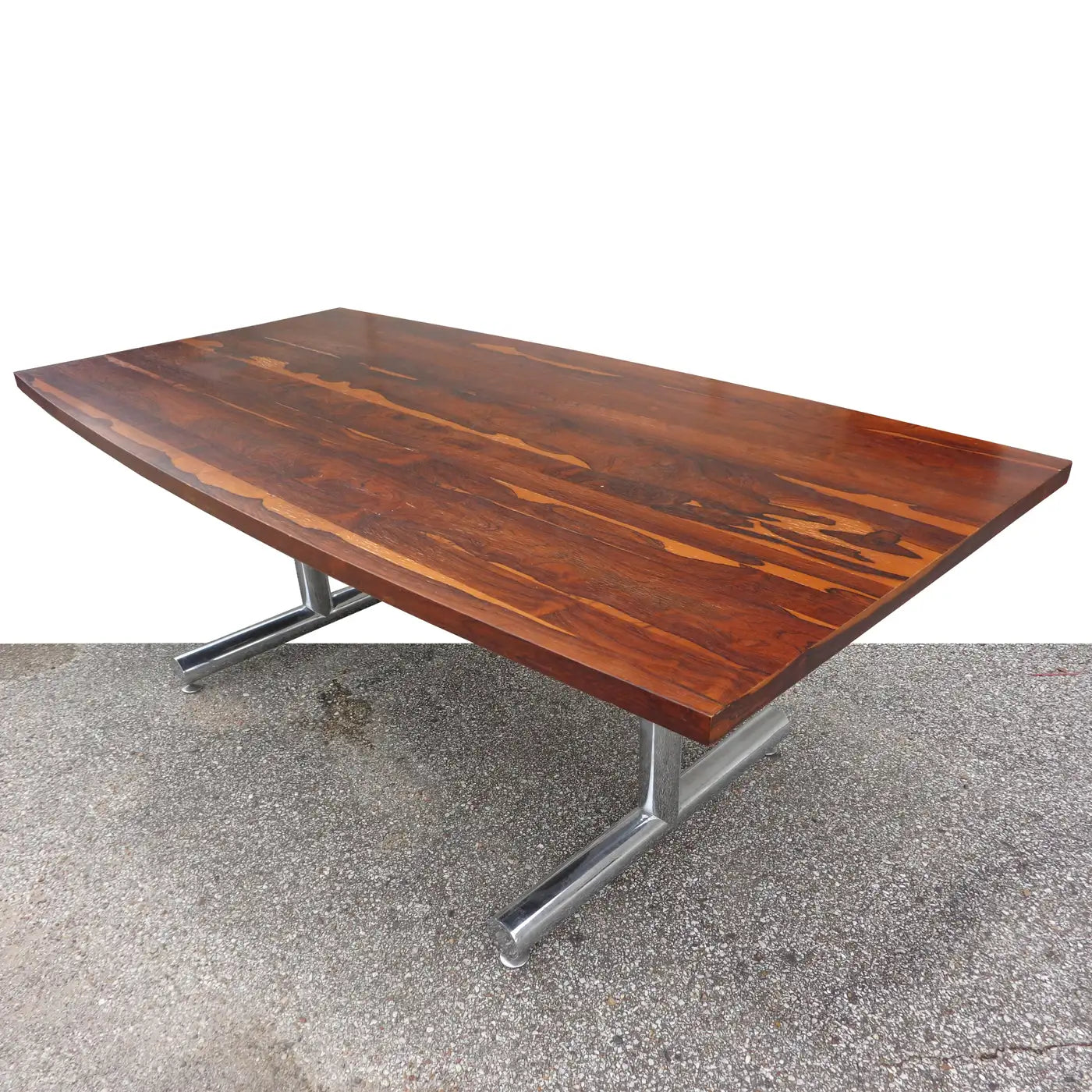 Rosewood Chrome Table Desk by Tim Bates for Pieff Furniture
