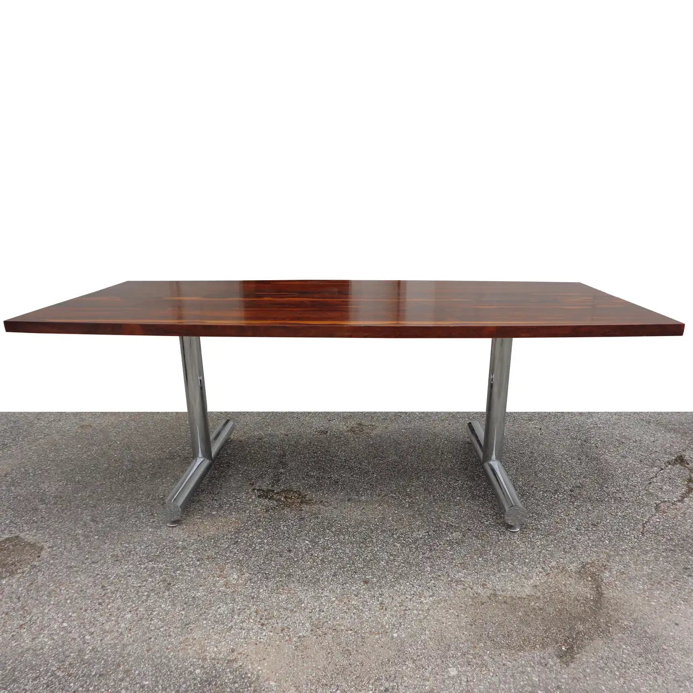 Rosewood Chrome Table Desk by Tim Bates for Pieff Furniture