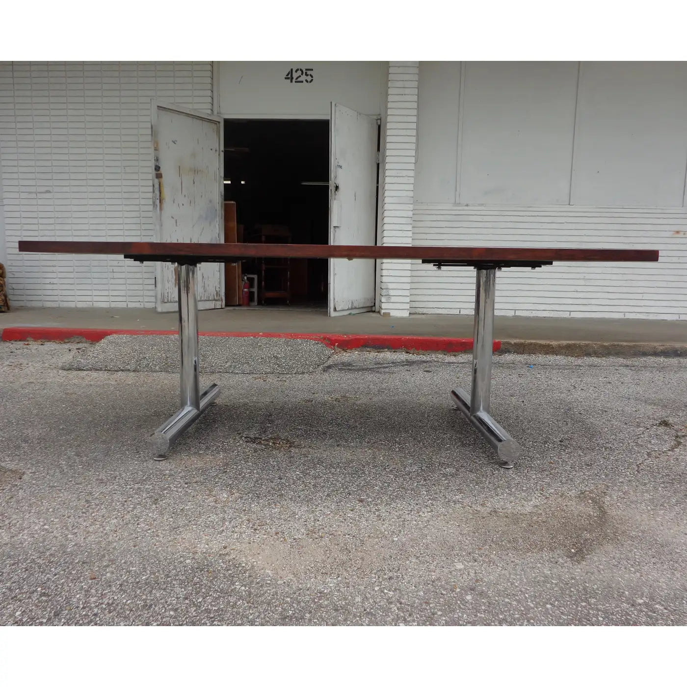 Rosewood Chrome Table Desk by Tim Bates for Pieff Furniture