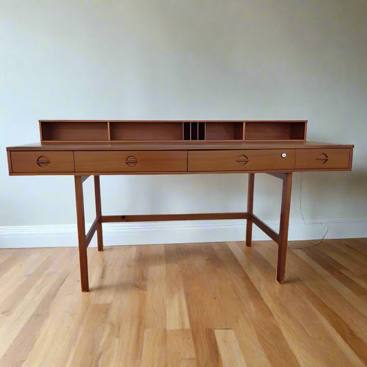 Peter Løvig Nielsen flip-top teak desk front view