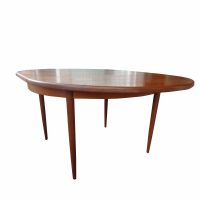 Round Extendable 48.5″ to 56″ Mid Century Dinning Table by G-Plan with Pop-Up Leaves