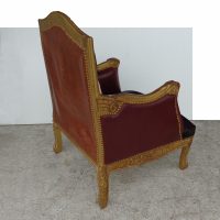 Louis XV Style Lounge Chair in Cowhide