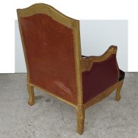 Louis XV Style Lounge Chair in Cowhide