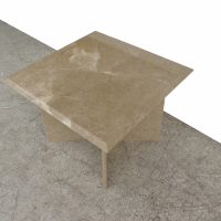 1970s Italian Travertine Pedestal Side Table