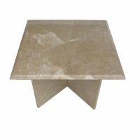 1970s Italian Travertine Pedestal Side Table