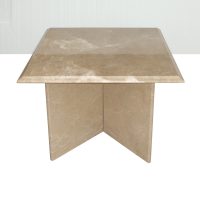 1970s Italian Travertine Pedestal Side Table