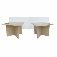 1970s Italian Travertine Pedestal Side Table
