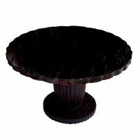 48″ Round Black Wood Dining Table