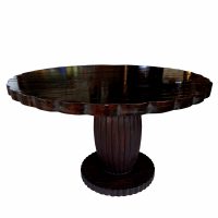 48″ Round Black Wood Dining Table