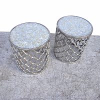 Pair of Round Shell Top End Table