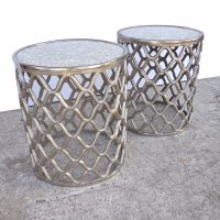 Pair of Round Shell Top End Table