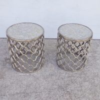 Pair of Round Shell Top End Table