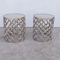Pair of Round Shell Top End Table