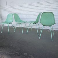 Four Eames Herman Miller Fibergrass Shell Chairs