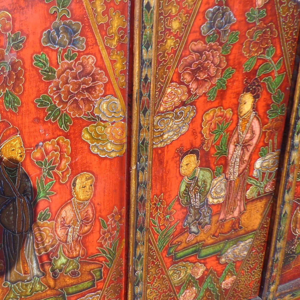 40″ 19th Century Qing Gansu Painted Cabinet (MS10146)