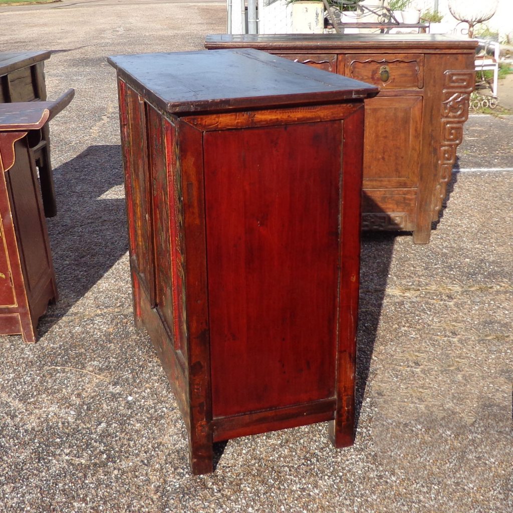 40″ 19th Century Qing Gansu Painted Cabinet (MS10146)