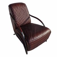 Davita quilted leather club chair in brown