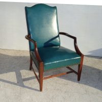 Green Leather Arm Chair