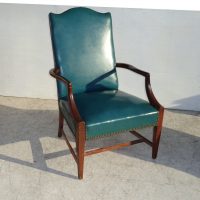 Green Leather Arm Chair