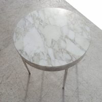18.5″ Marble and Chrome Round Side Table