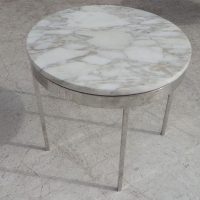 18.5″ Marble and Chrome Round Side Table
