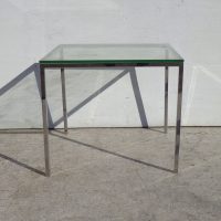 Knoll style Glass and Chrome Side Table