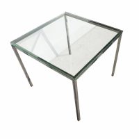 Knoll style Glass and Chrome Side Table