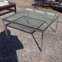36″ Glass Top and Chrome Coffee Table