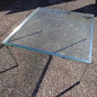 36″ Glass Top and Chrome Coffee Table