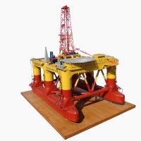 Norway brass oil drilling rig miniature