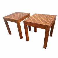 Pair of 20″ Italian Parquet Top End Table