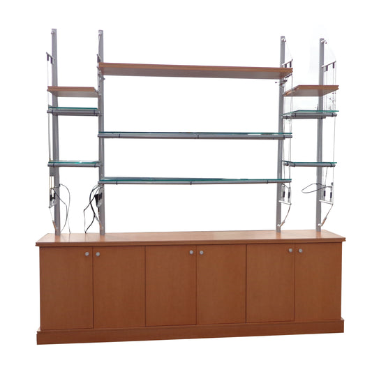 90″ vintage credenza with display top 