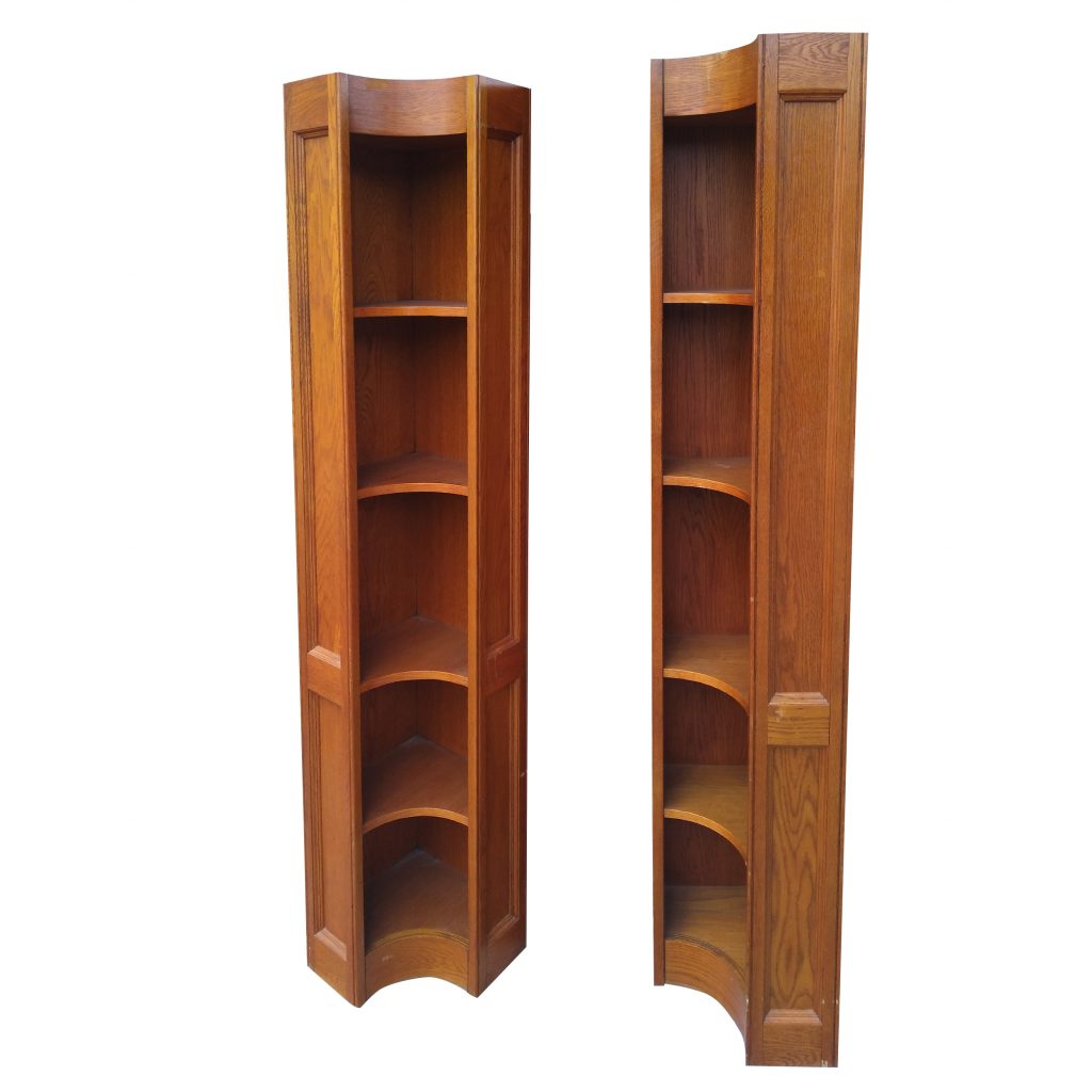 Pair of Oak Corner Bookcase (MS10452)