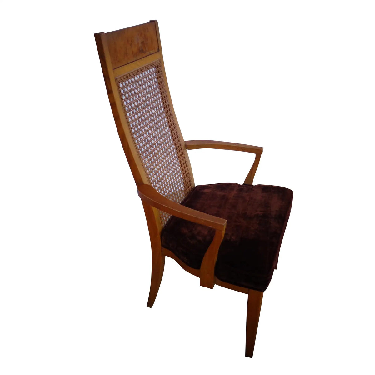 (1) Lane High Back Cane Burl Dining Chairs 8 AVAILABLE