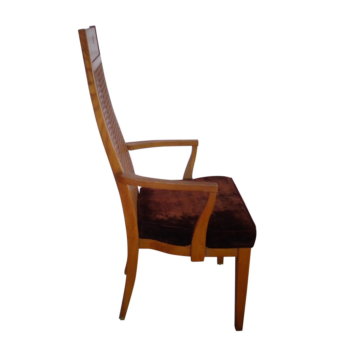 (1) Lane High Back Cane Burl Dining Chairs 8 AVAILABLE