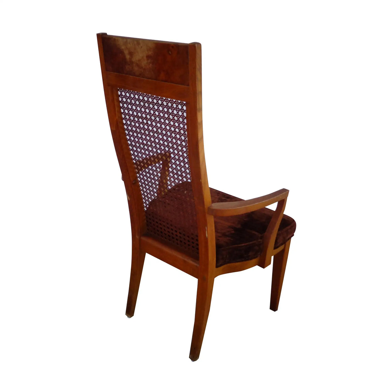 (1) Lane High Back Cane Burl Dining Chairs 8 AVAILABLE