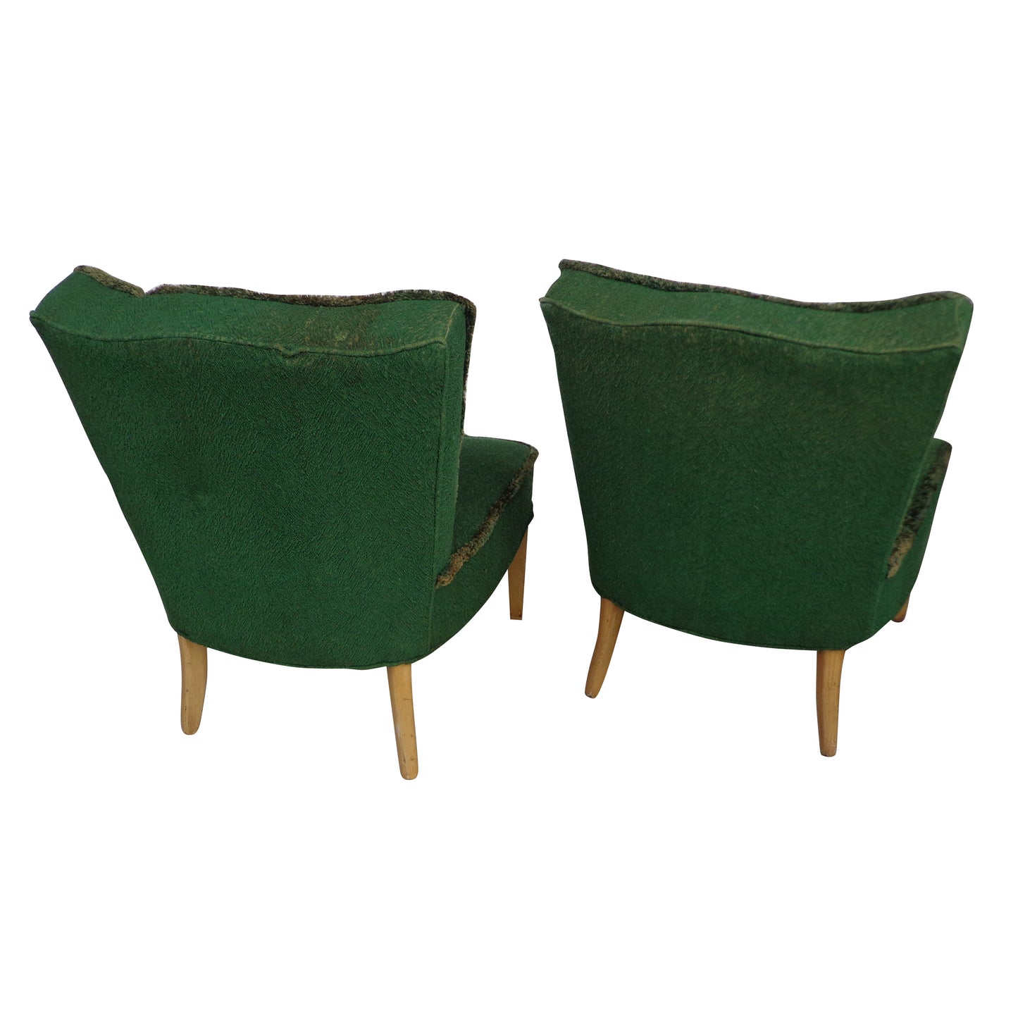 Pair of Vintage Lounge Chairs with Horse Hair Cushions
