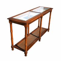 52″ Wood with Glass top Inlay Console