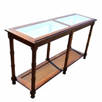 52″ Wood with Glass top Inlay Console