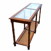 52″ Wood with Glass top Inlay Console