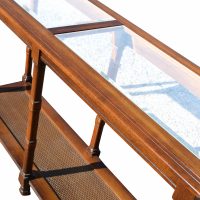 52″ Wood with Glass top Inlay Console