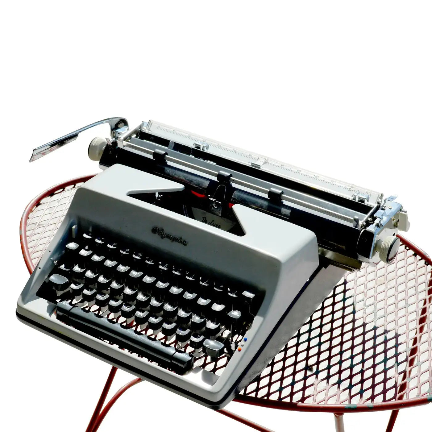 Vintage Olympia De Luxe Portable Typewriter with Carrying Case