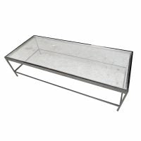 59″ Glass and Chrome Coffee Table
