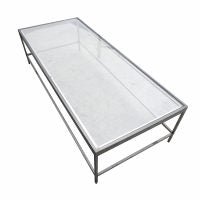 59″ Glass and Chrome Coffee Table