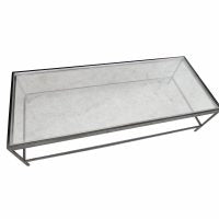 59″ Glass and Chrome Coffee Table
