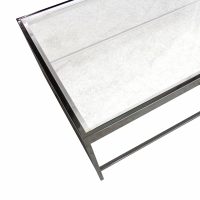 59″ Glass and Chrome Coffee Table