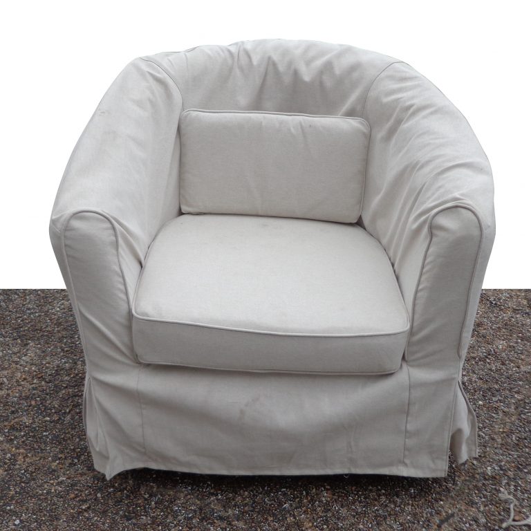 White Fabric Lounge Chair