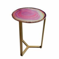16″ Multi-Color Glass Top Side Table
